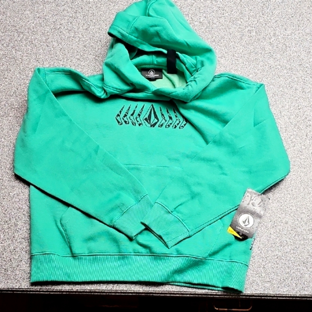 NWT Kids Volcom Teal Hoodie Size L-12/ G-14